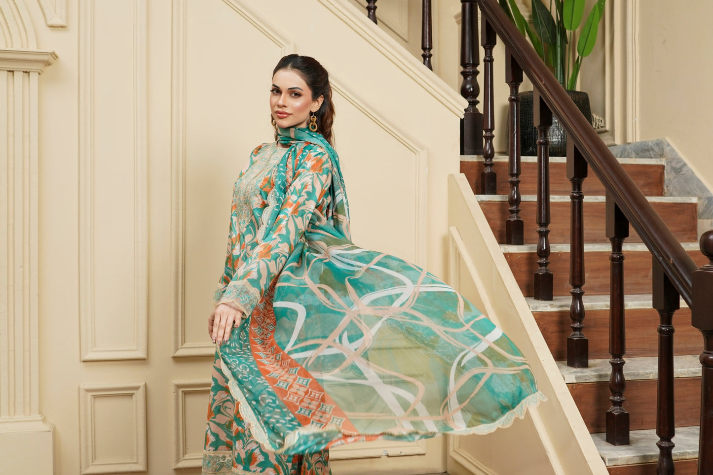 Moco By Anaya Noor Emb & Digital Printed Lawn 3PC