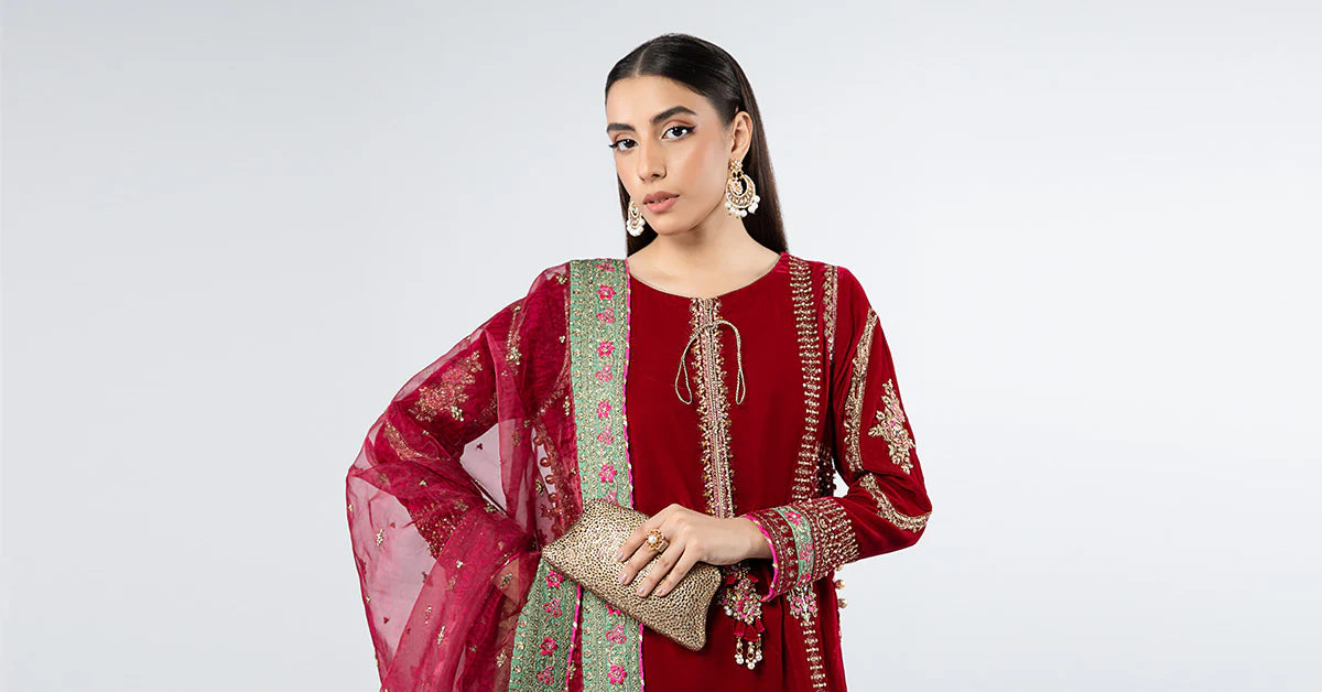 Maria B Sweet Velvet Embroidered 3PC