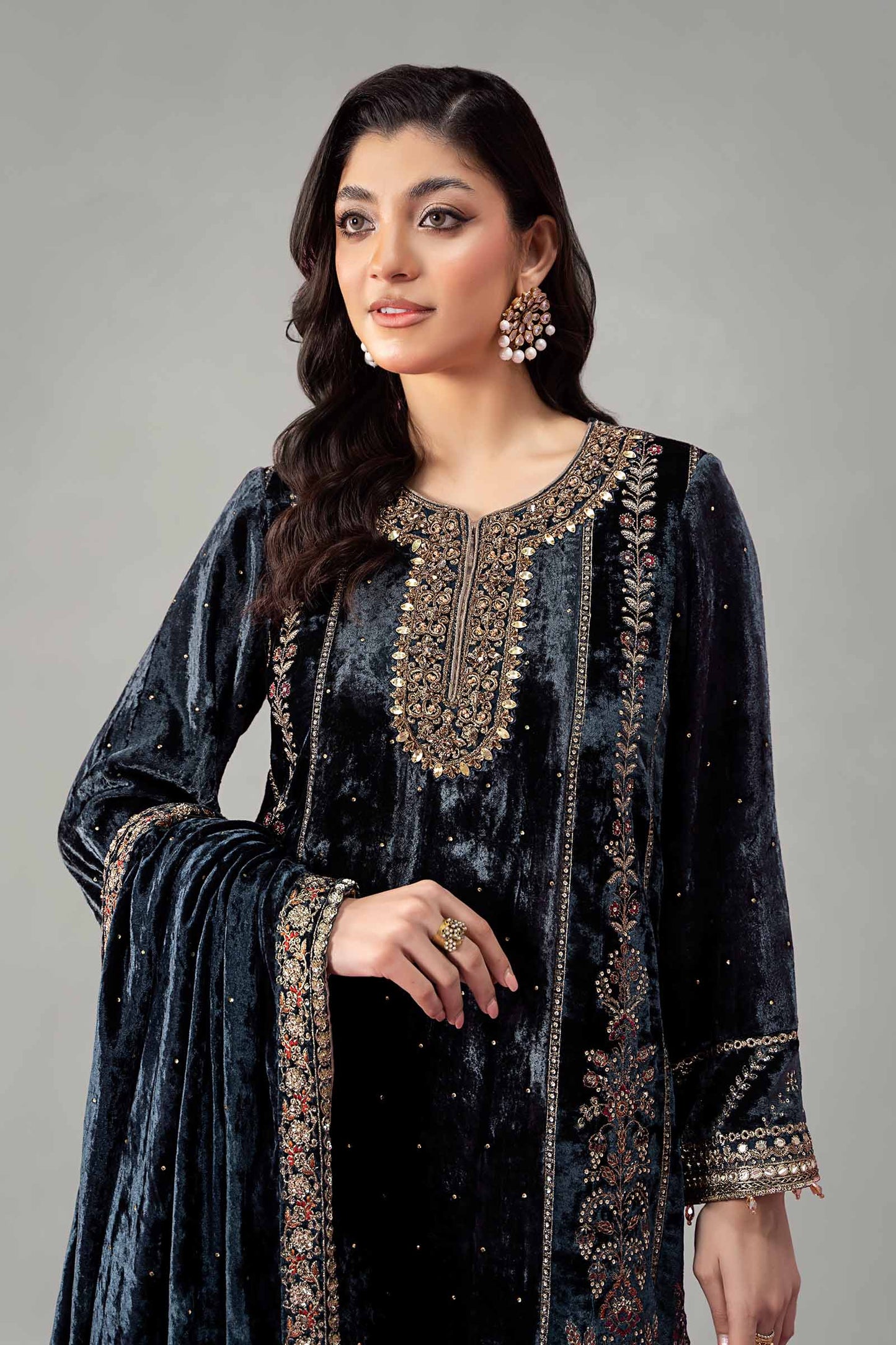 Maria B Sweet Velvet Embroidered 3PC