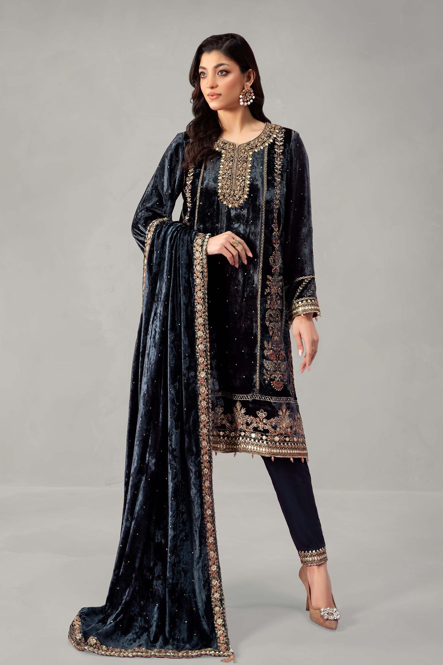Maria B Sweet Velvet Embroidered 3PC