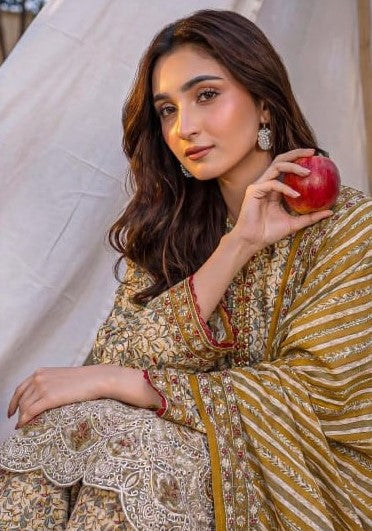 Aabroo By Anaya Noor Emb With Laser-Cut Lawn 3PC