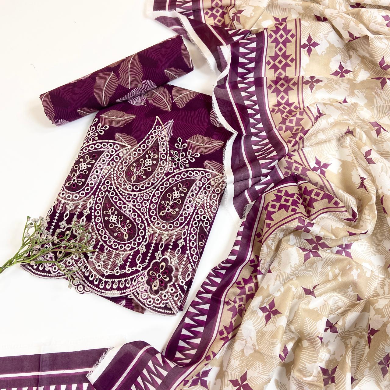 Mahira Essential Printed & Emb Laserkari Lawn 3PC
