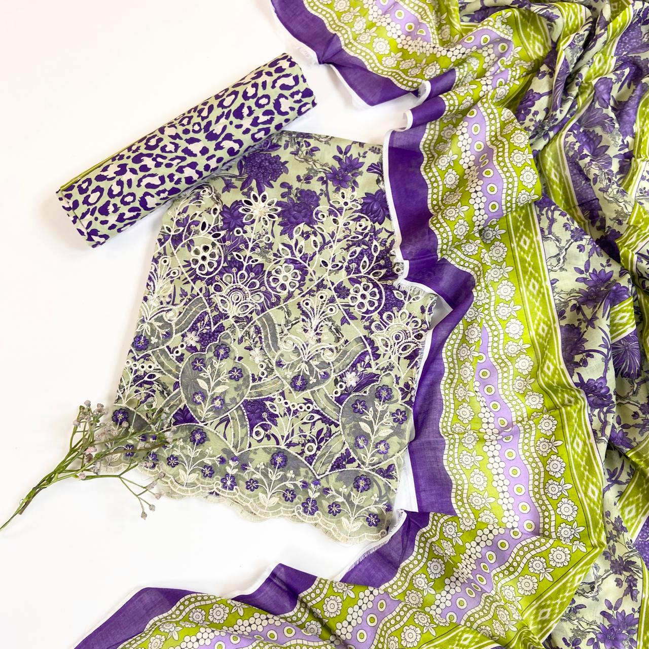 Mahira Essential Printed & Emb Laserkari Lawn 3PC