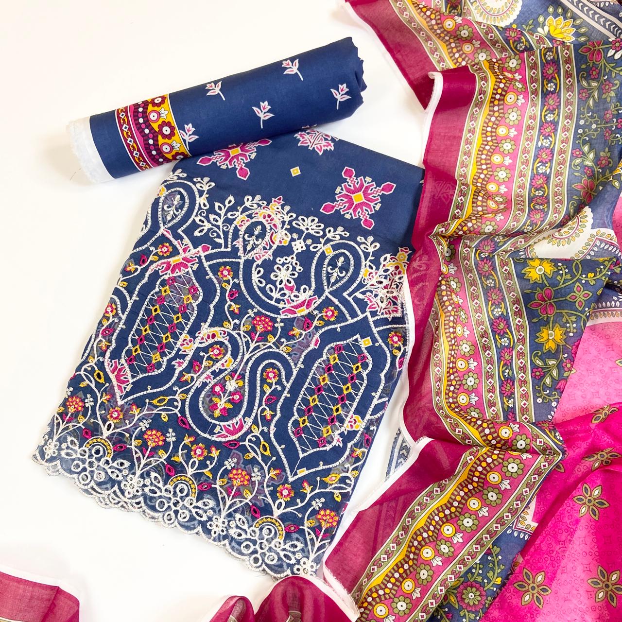 Mahira Essential Printed & Emb Laserkari Lawn 3PC