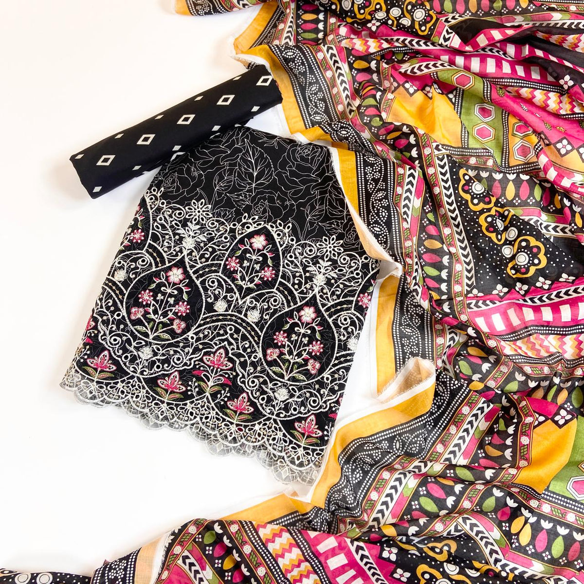 Mahira Essential Printed & Emb Laserkari Lawn 3PC