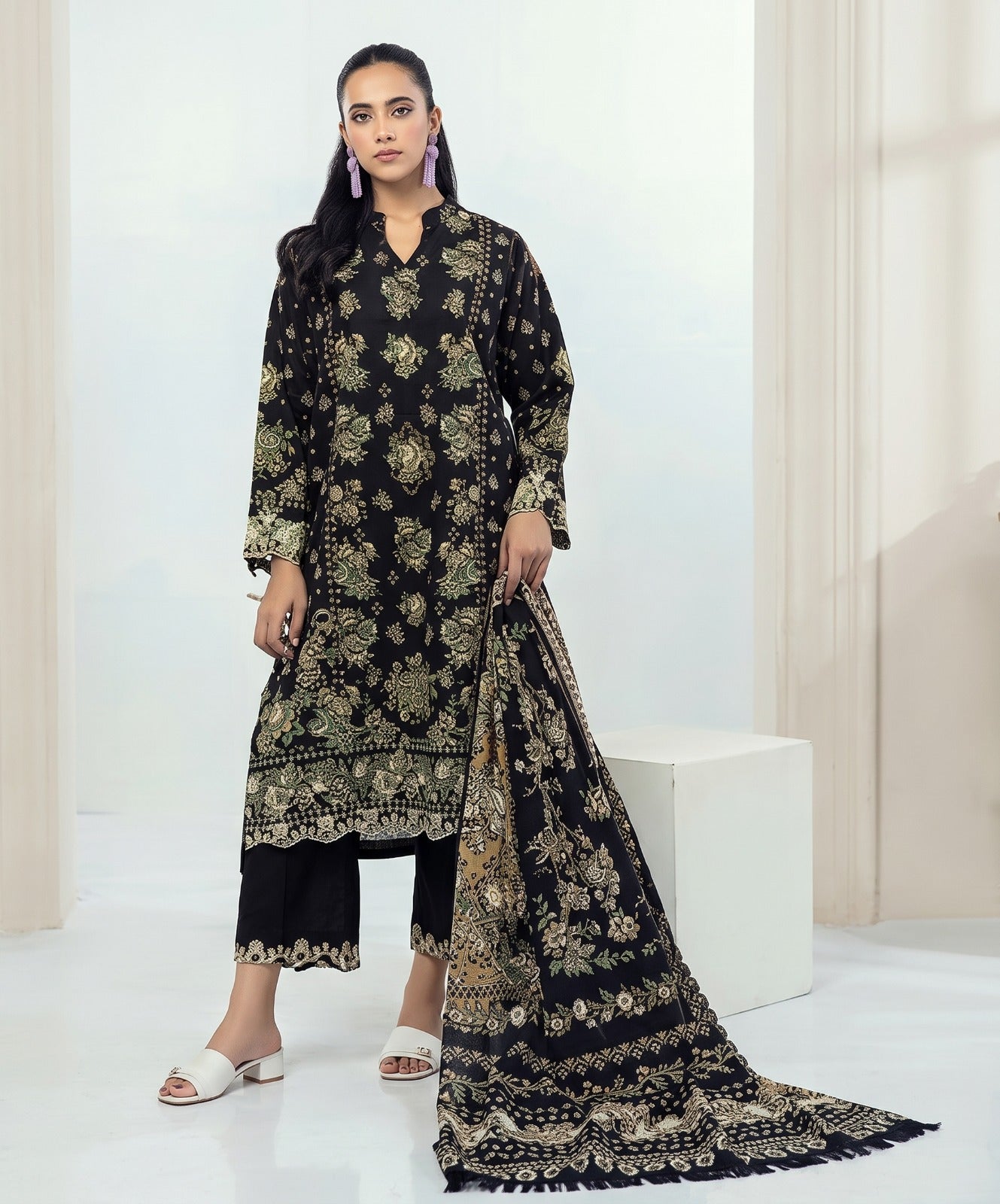 Coral By Cross Stitch Digital Printed Lawn 3PC