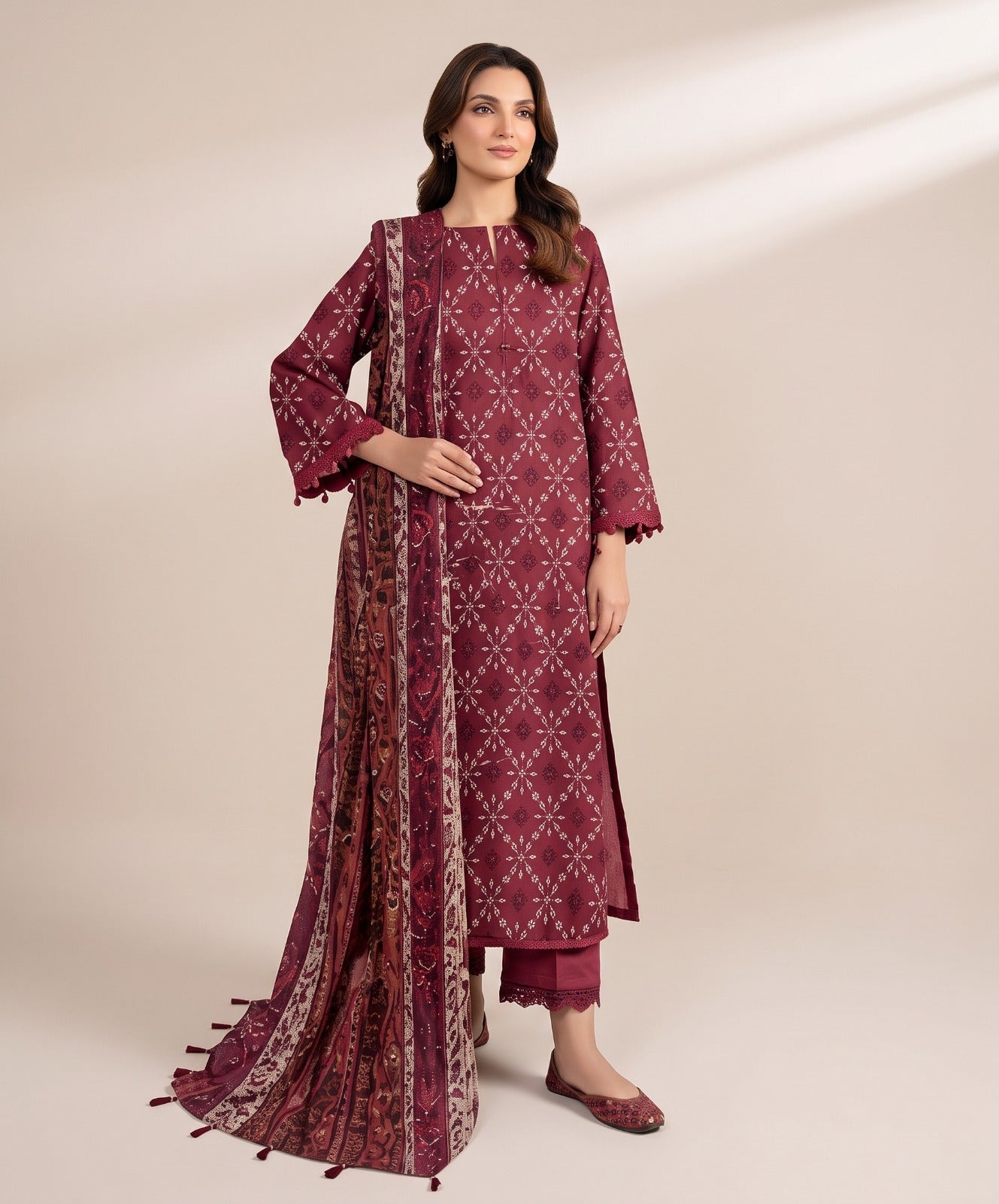 Sapphire Digital Printed Fancy Lawn 3PC