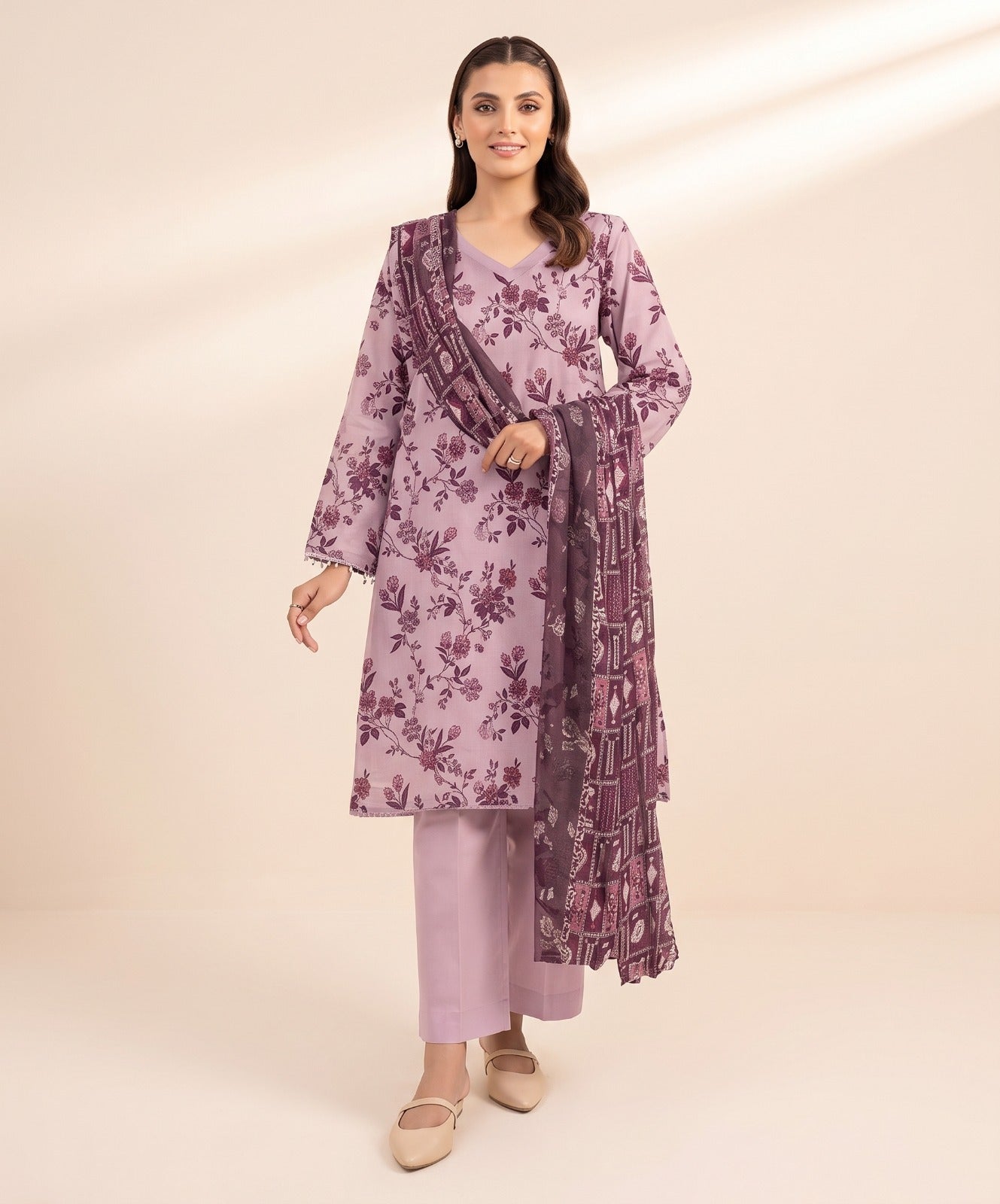 Sapphire Digital Printed Fancy Lawn 3PC