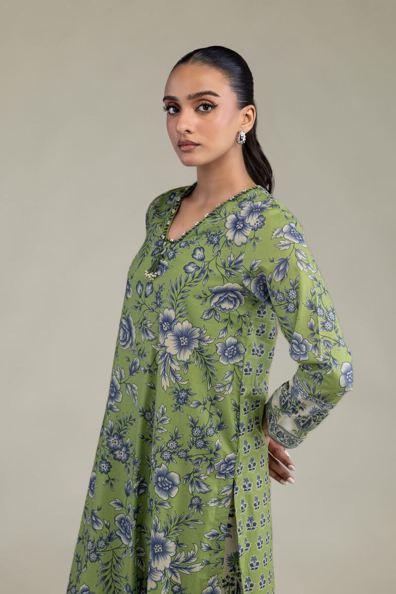 Khaadi Plain Embroidered Stitched Lawn 2PC