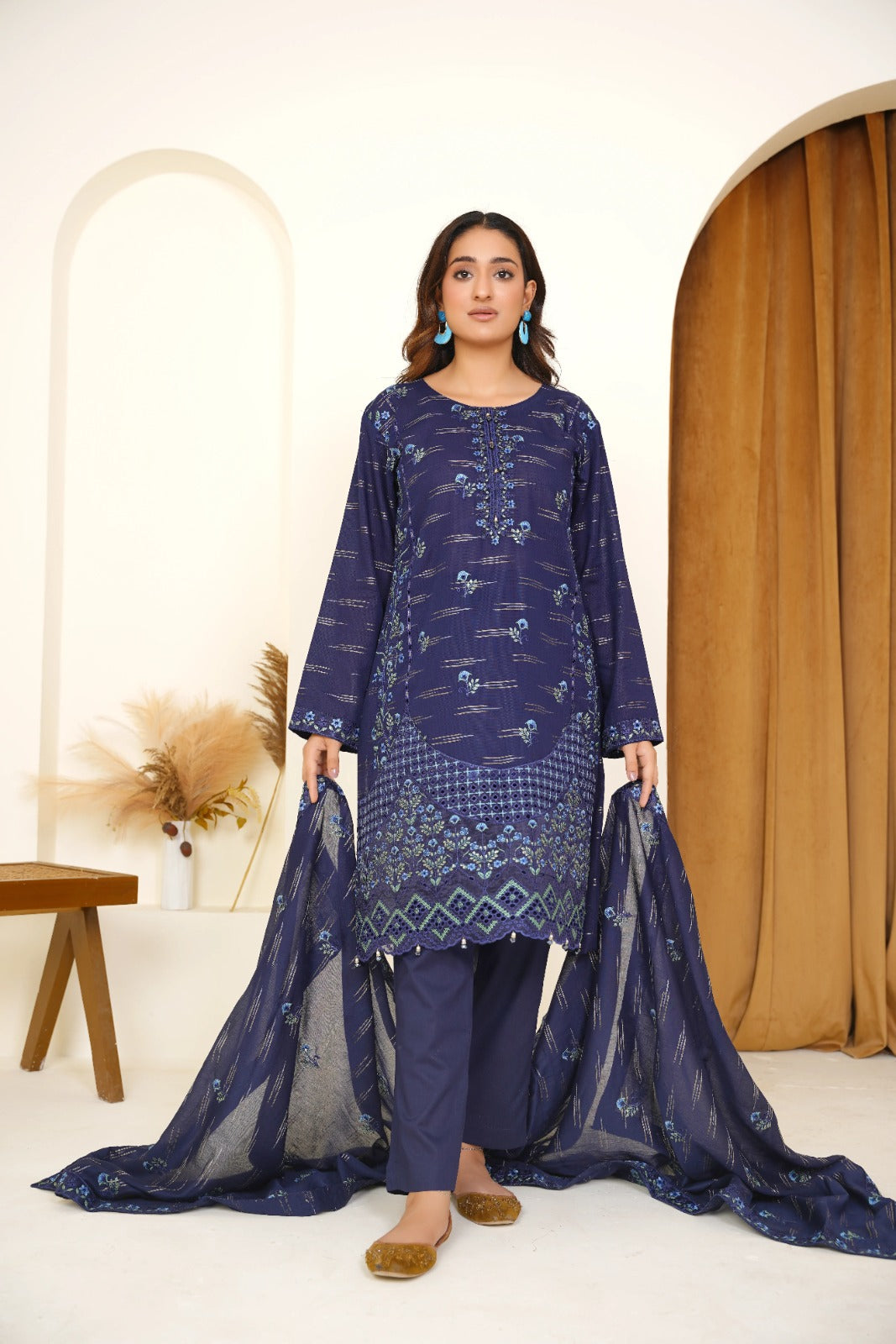 Meharbano By Anaya Noor Cambric Jacquard Emb 3PC