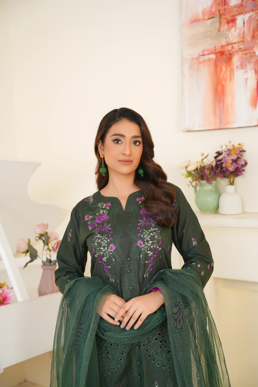 Bin Ilyas Cambric Embroidered 3PC