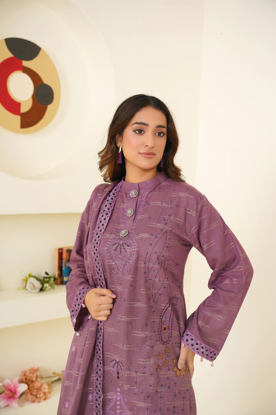 Meharbano By Anaya Noor Cambric Jacquard Emb 3PC