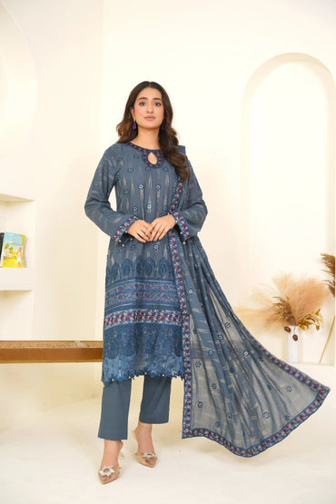 Meharbano By Anaya Noor Cambric Jacquard Emb 3PC