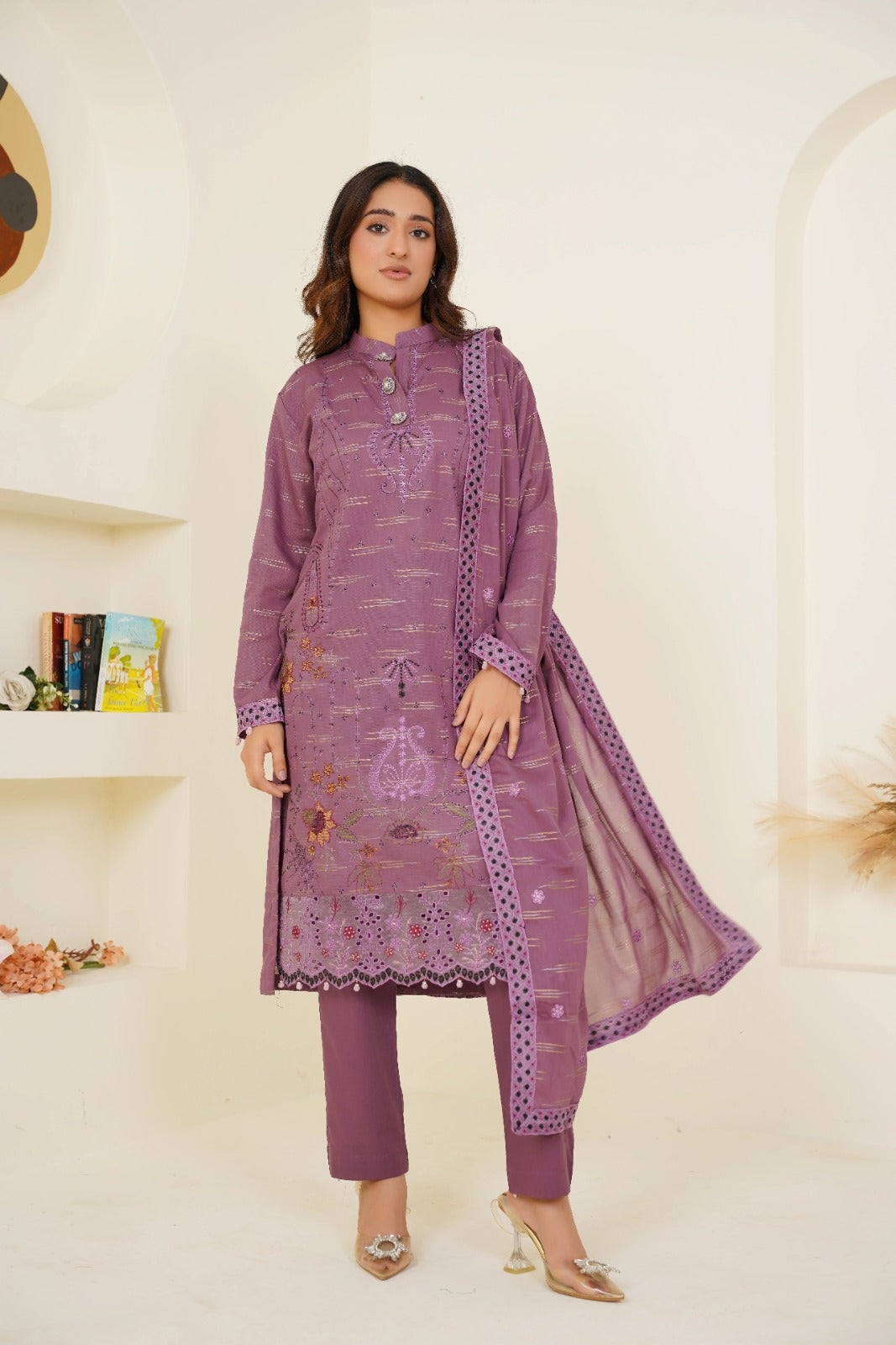 Meharbano By Anaya Noor Cambric Jacquard Emb 3PC