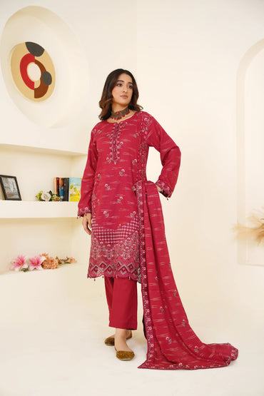 Meharbano By Anaya Noor Cambric Jacquard Emb 3PC