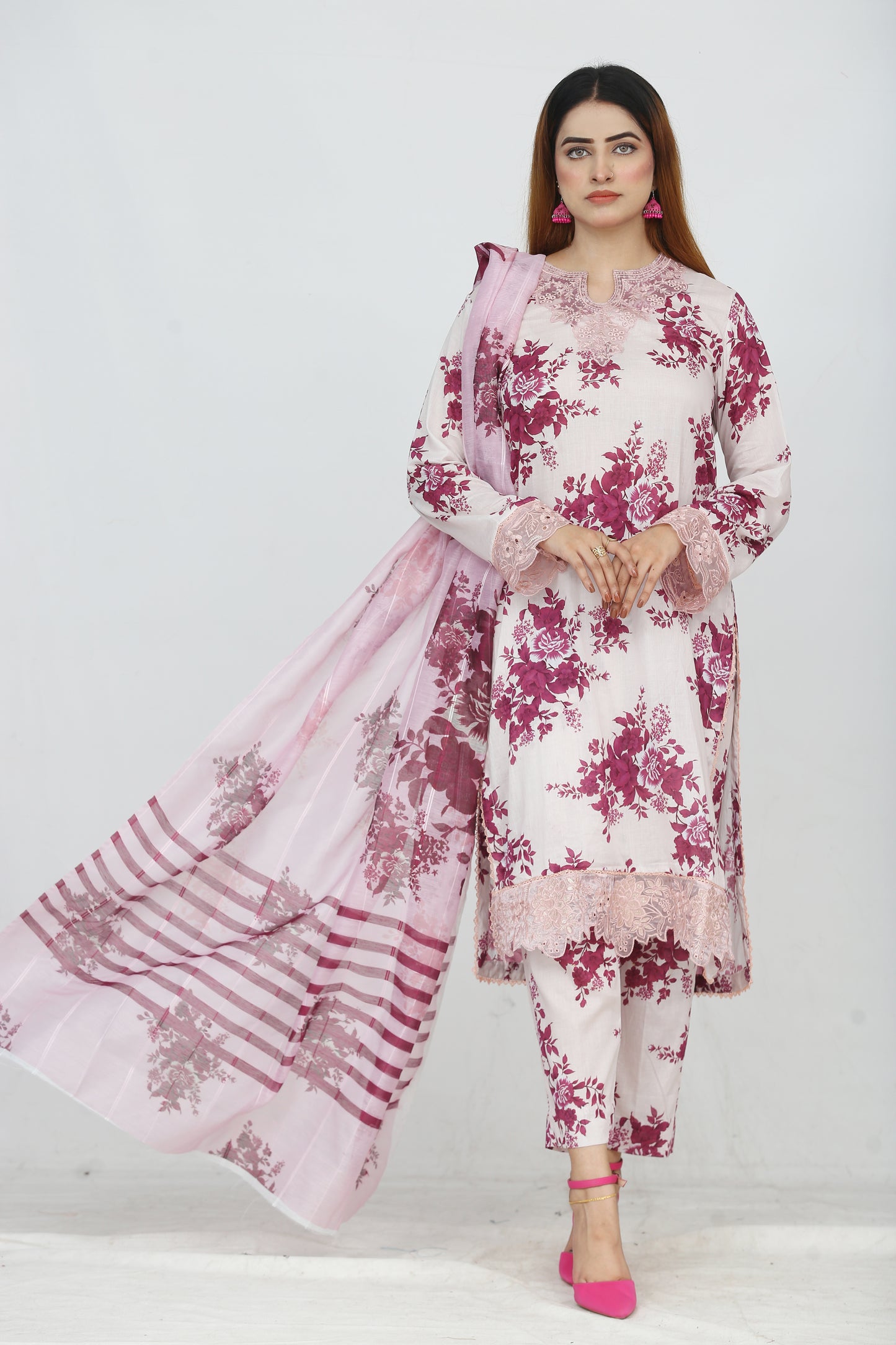 Baroque Embroidered With Patches Lawn 3PC