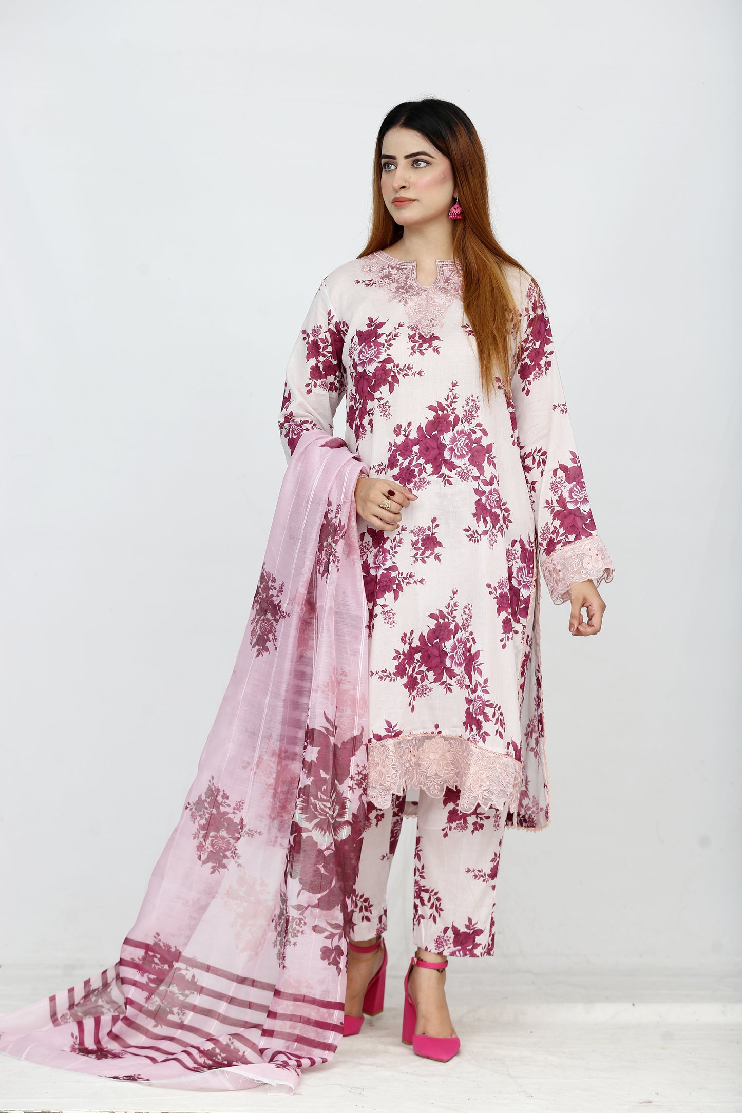 Baroque Embroidered With Patches Lawn 3PC