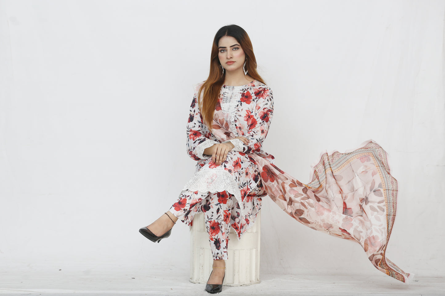 Baroque Embroidered With Patches Lawn 3PC
