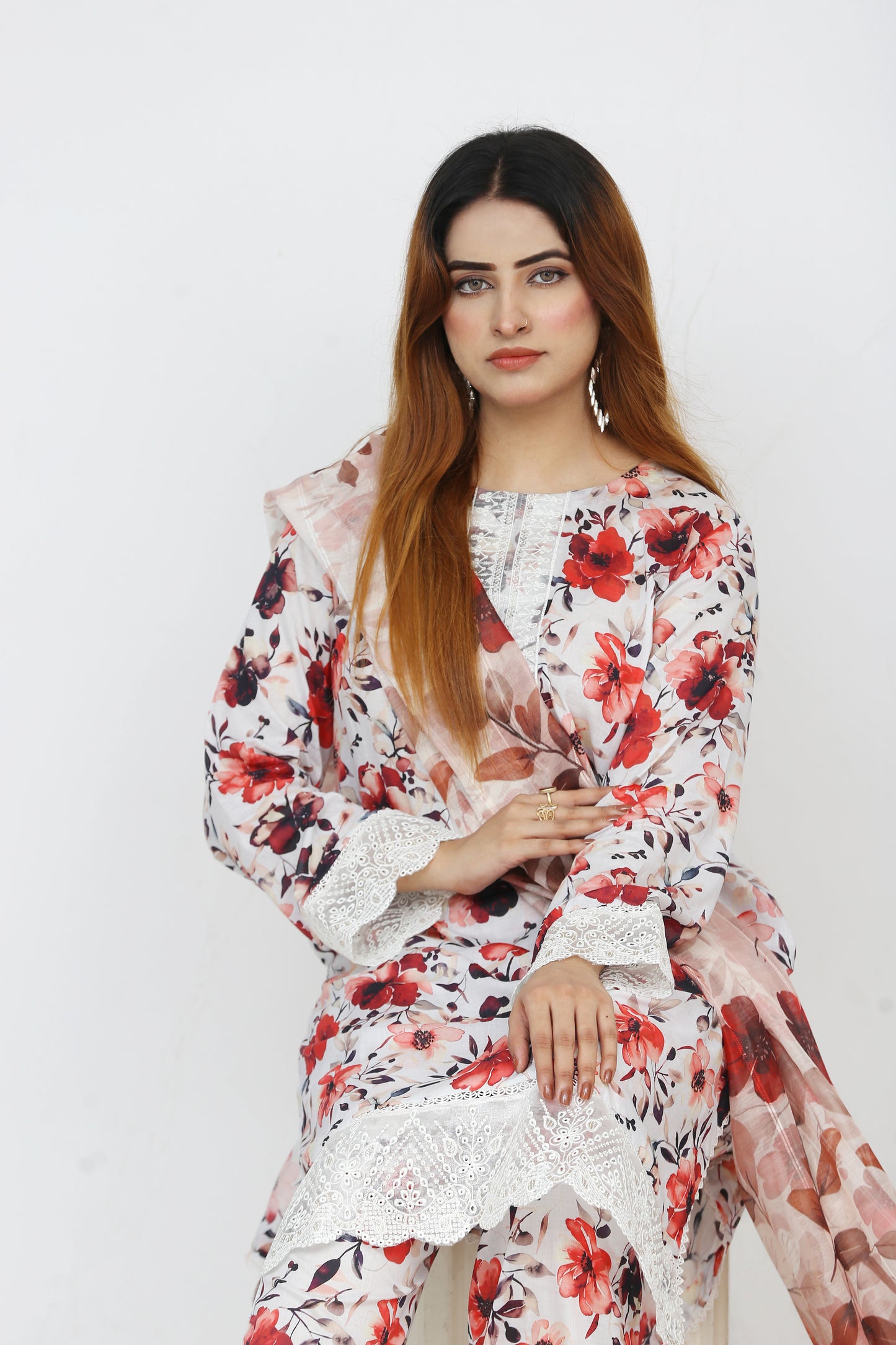 Baroque Embroidered With Patches Lawn 3PC