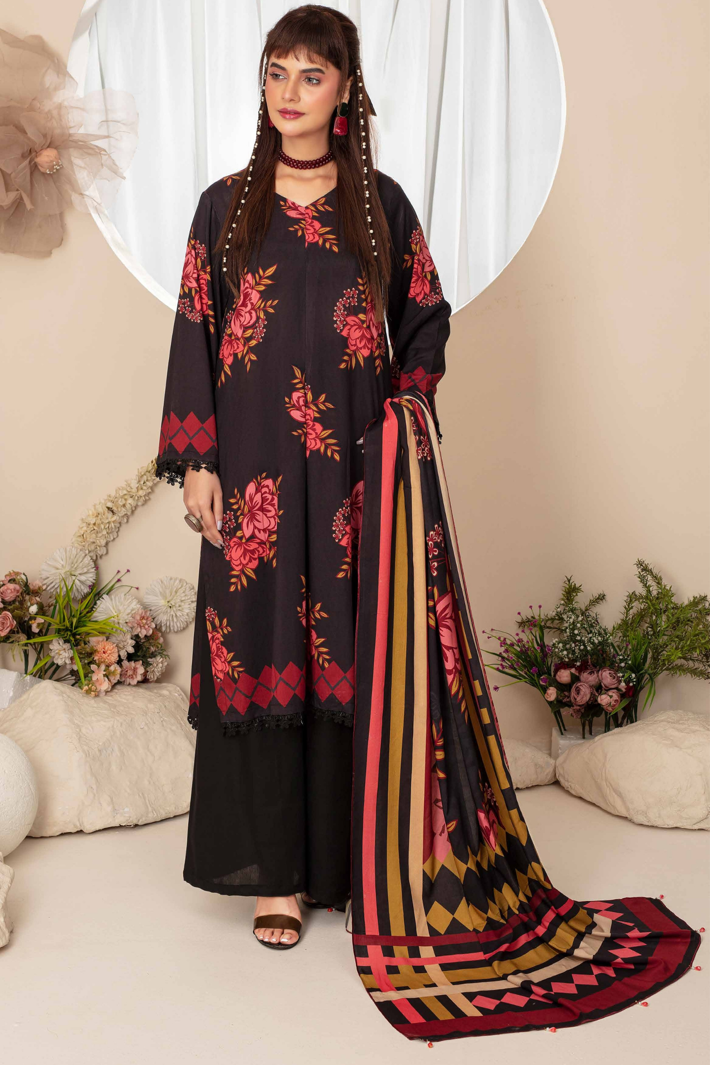 Feroza Digital Printed Linen 3PC