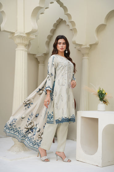 Cora By Anaya Noor Emb Karandi 3-PC
