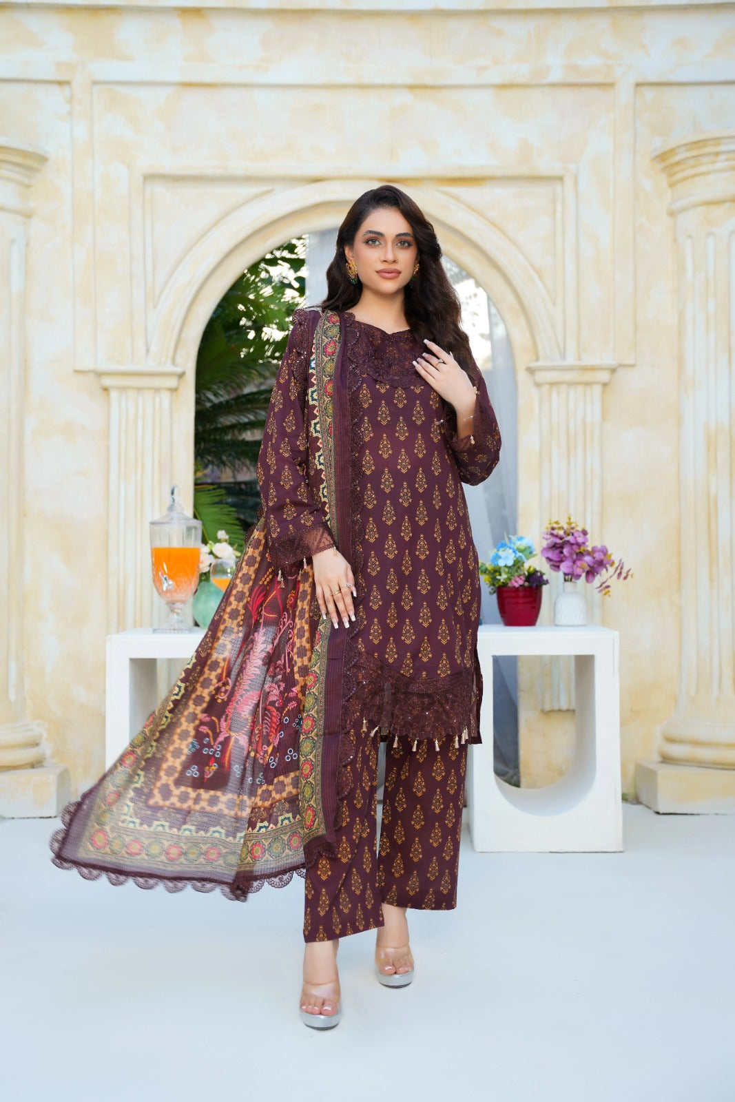 Dastoor By Anaya Noor Digital Printed Cambric With Patches 3-PC