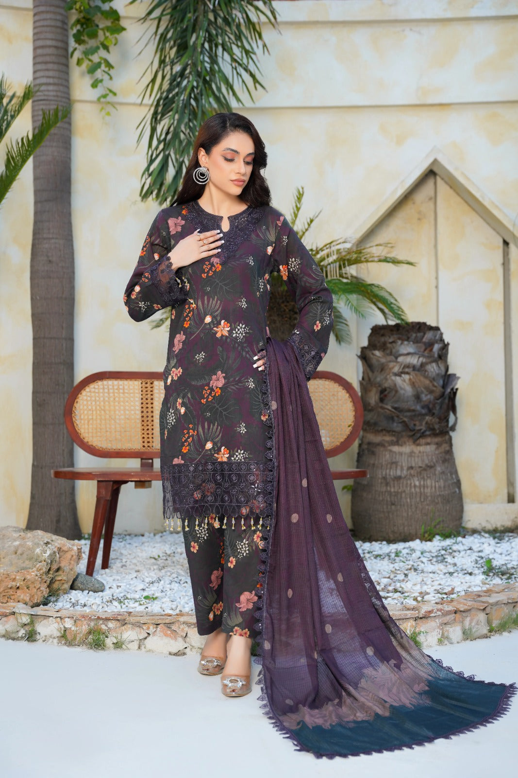 Dastoor By Anaya Noor Digital Printed Cambric With Patches 3-PC