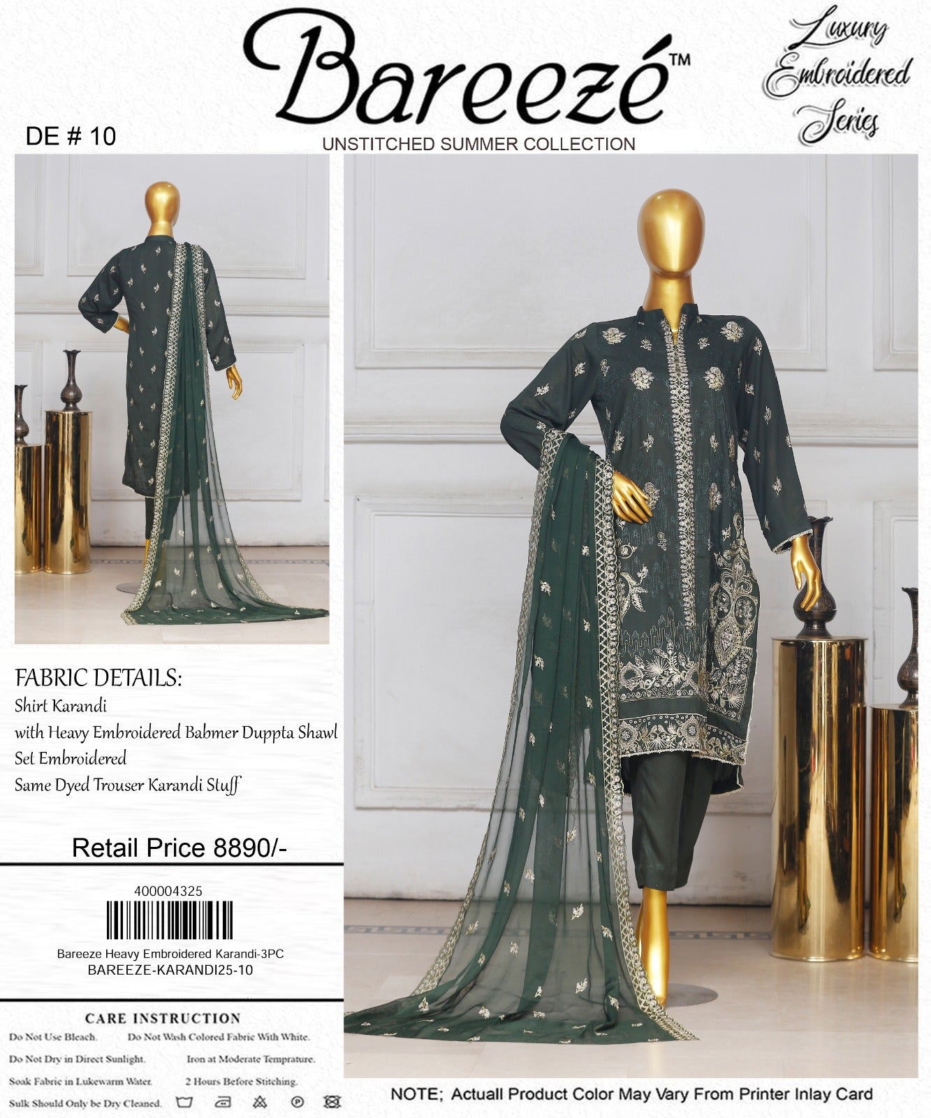 Bareeze Heavy Embroidered Karandi 3-PC