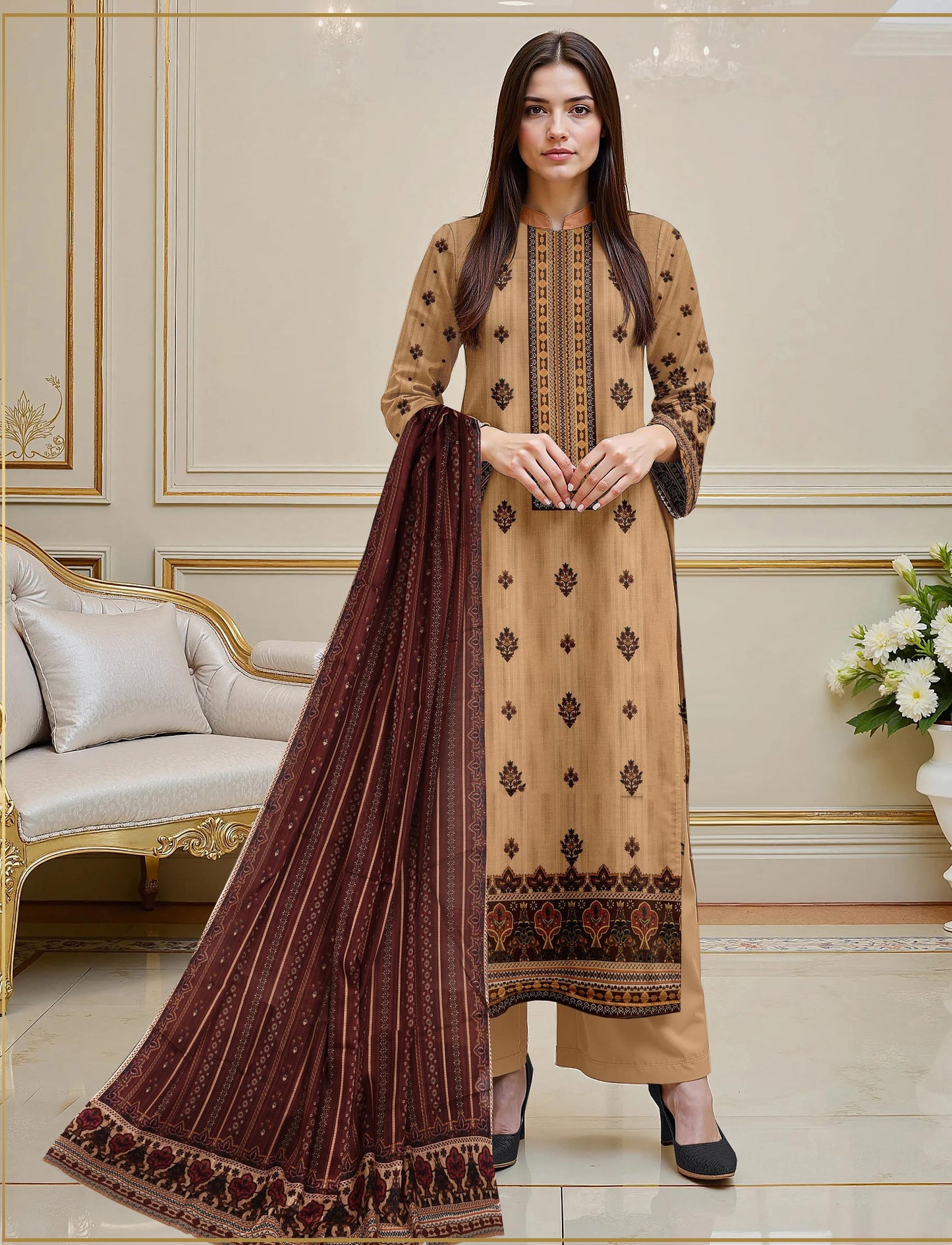 Flora By Zara Ali Printed Lawn 3PC