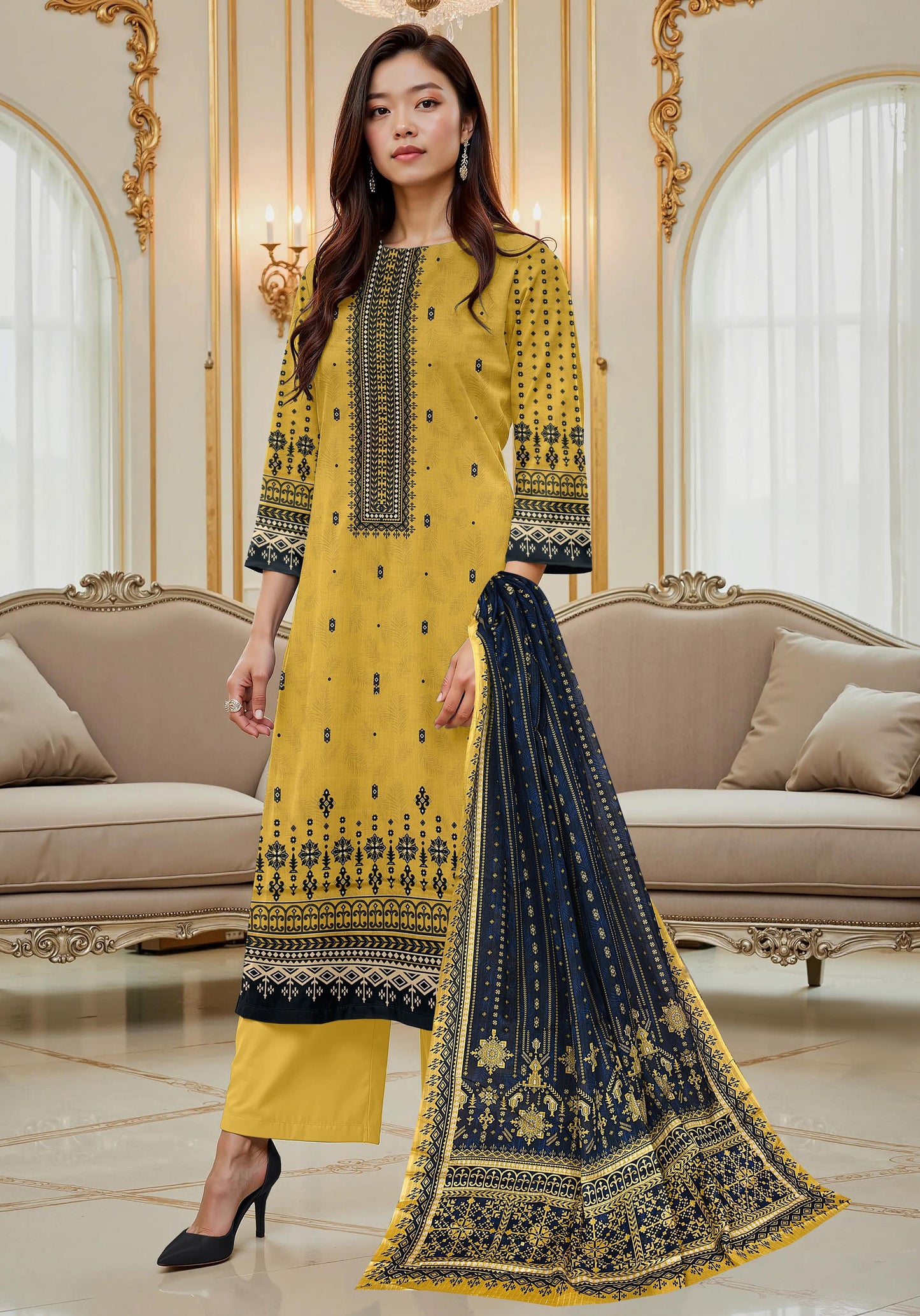 Flora By Zara Ali Printed Lawn 3PC