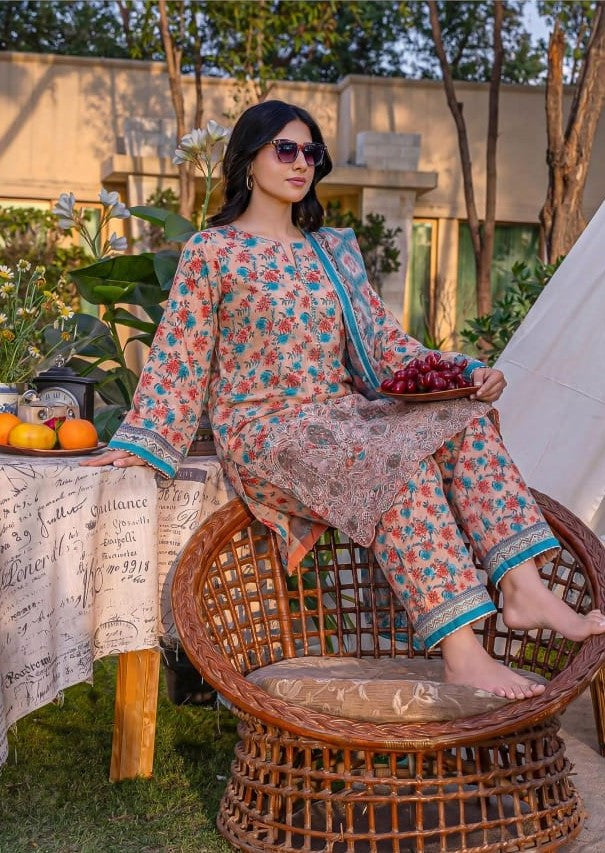 Aabroo By Anaya Noor Emb With Laser-Cut Lawn 3PC