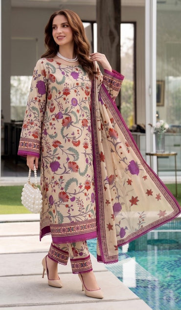 Reemse Digital Printed Banadora Lawn 3PC