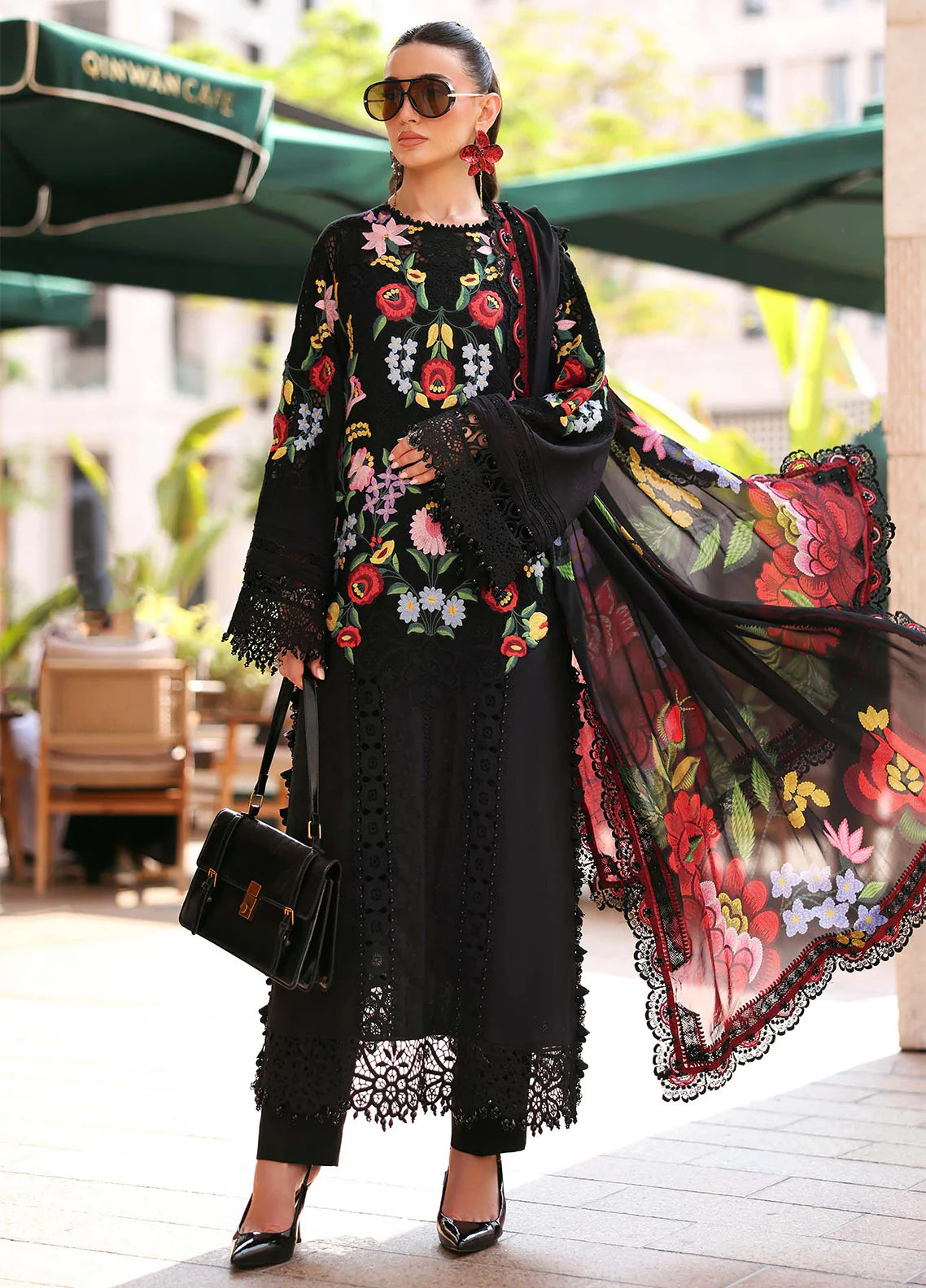 Maria B Plain Embroidered Lawn 3PC