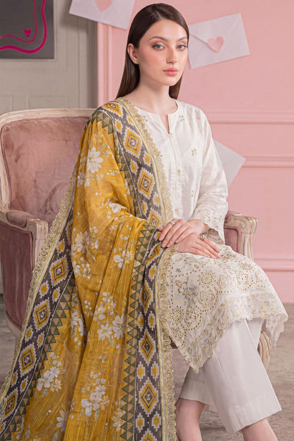 Morocco By Anaya Noor Emb Chickenkari Lawn 3PC