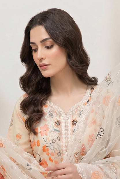 Marvel By Anaya Noor Digital Printed Lawn With Emb Patches-3PC
