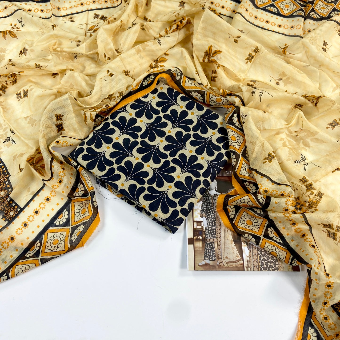 Almeerah Digital Printed Stripe Dora 3PC