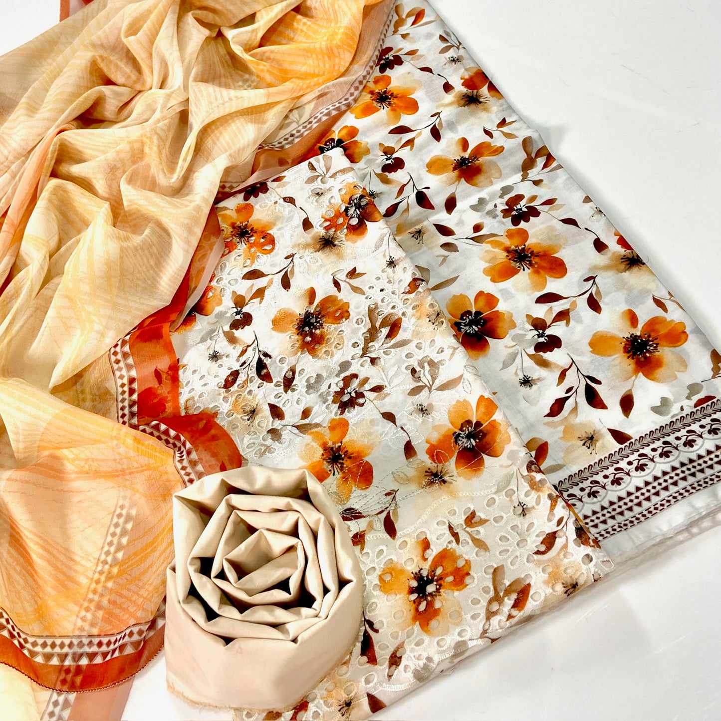 Dastaan By Sara Shahjahan Premium Chickenkari Lawn 3PC