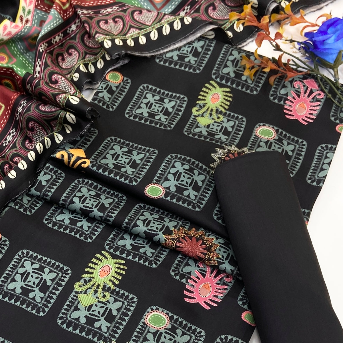 Rijja By Murashe Premium Printed Linen Viscose 3PC
