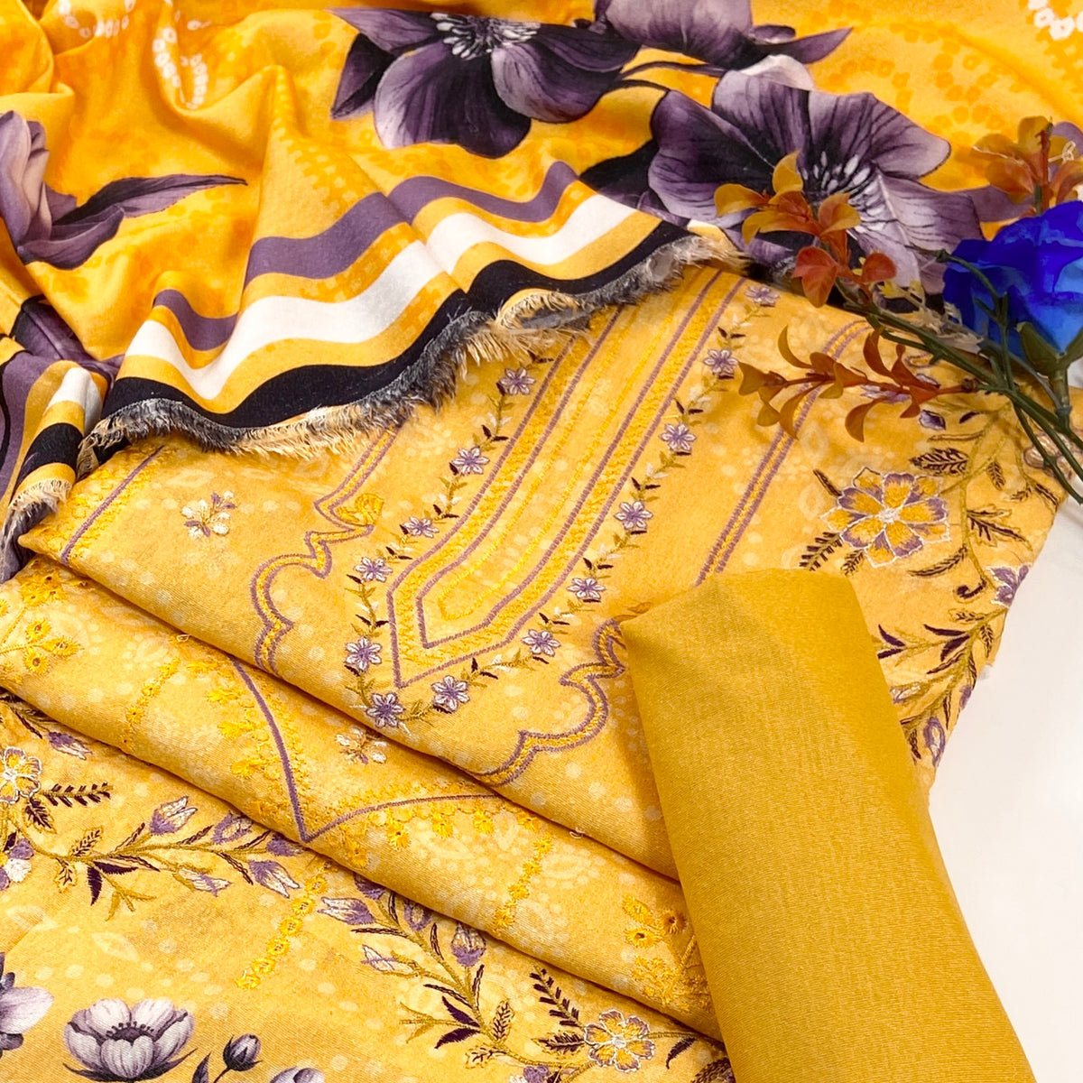 Tahniyat By Anaya Noor Digital Printed & Emb Karandi 3PC