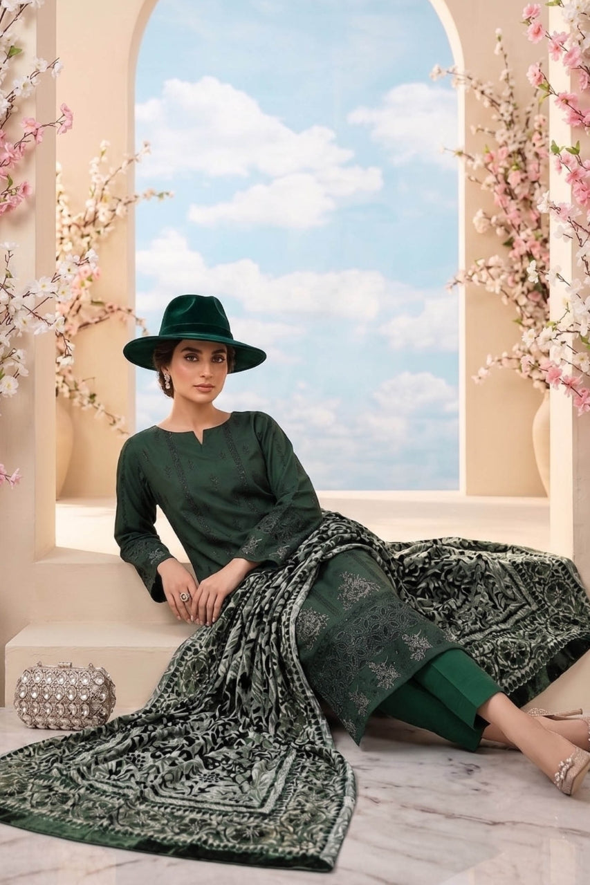 Marino By Anaya Noor Emb Marina With Plachi Dupatta 3PC