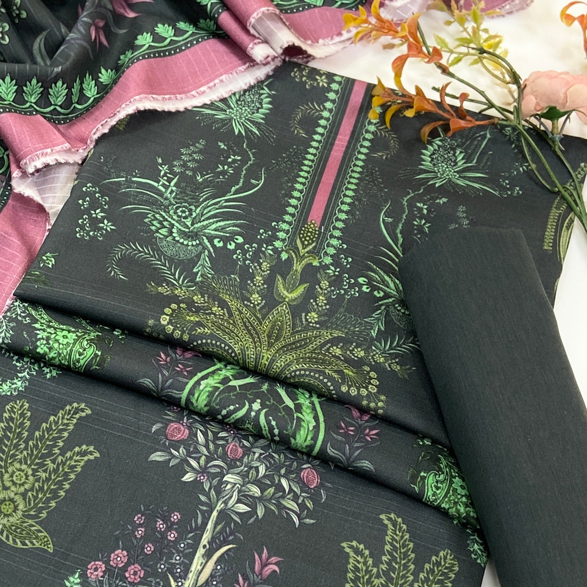 Zesh Printed Velvet Dora Viscose 3PC