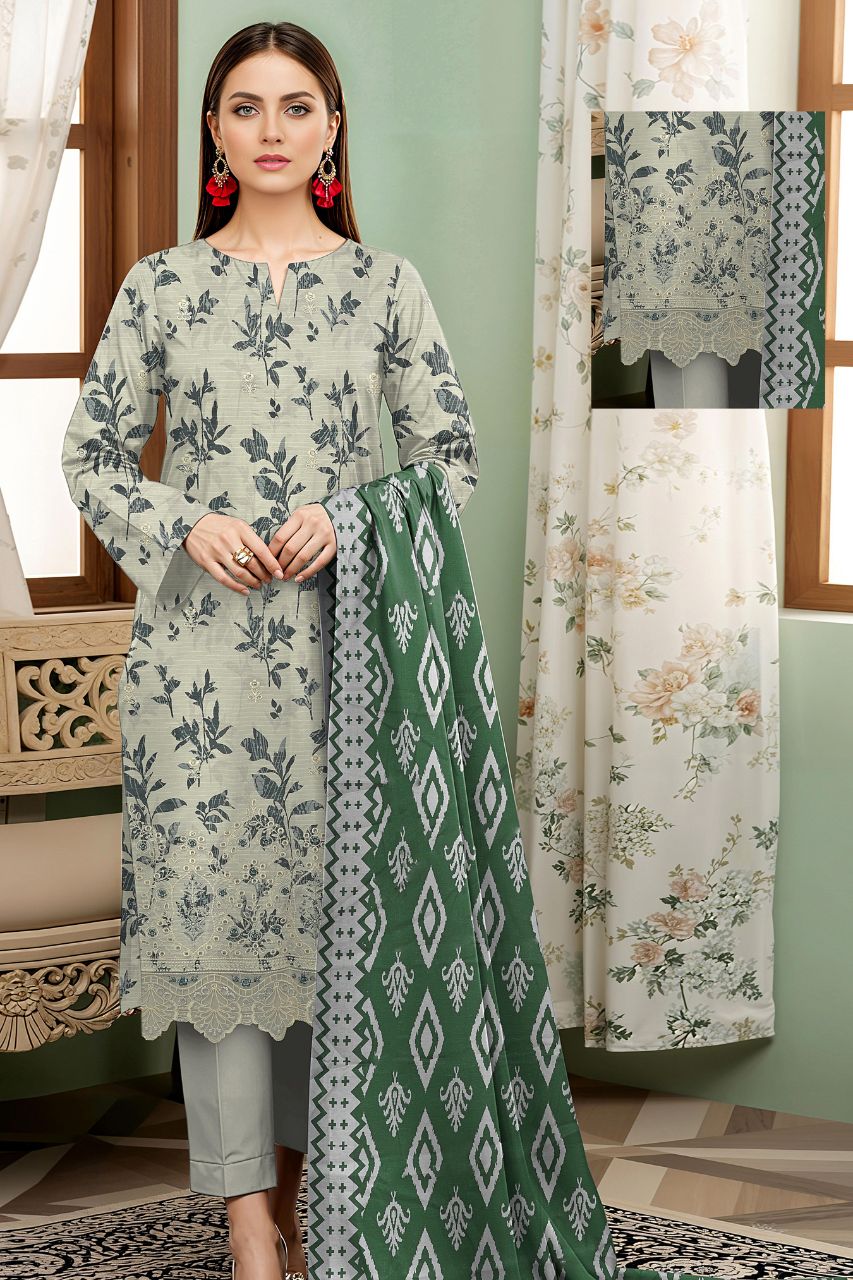 Seerat By Tawakkal Digital Printed & Emb Lawn 3PC