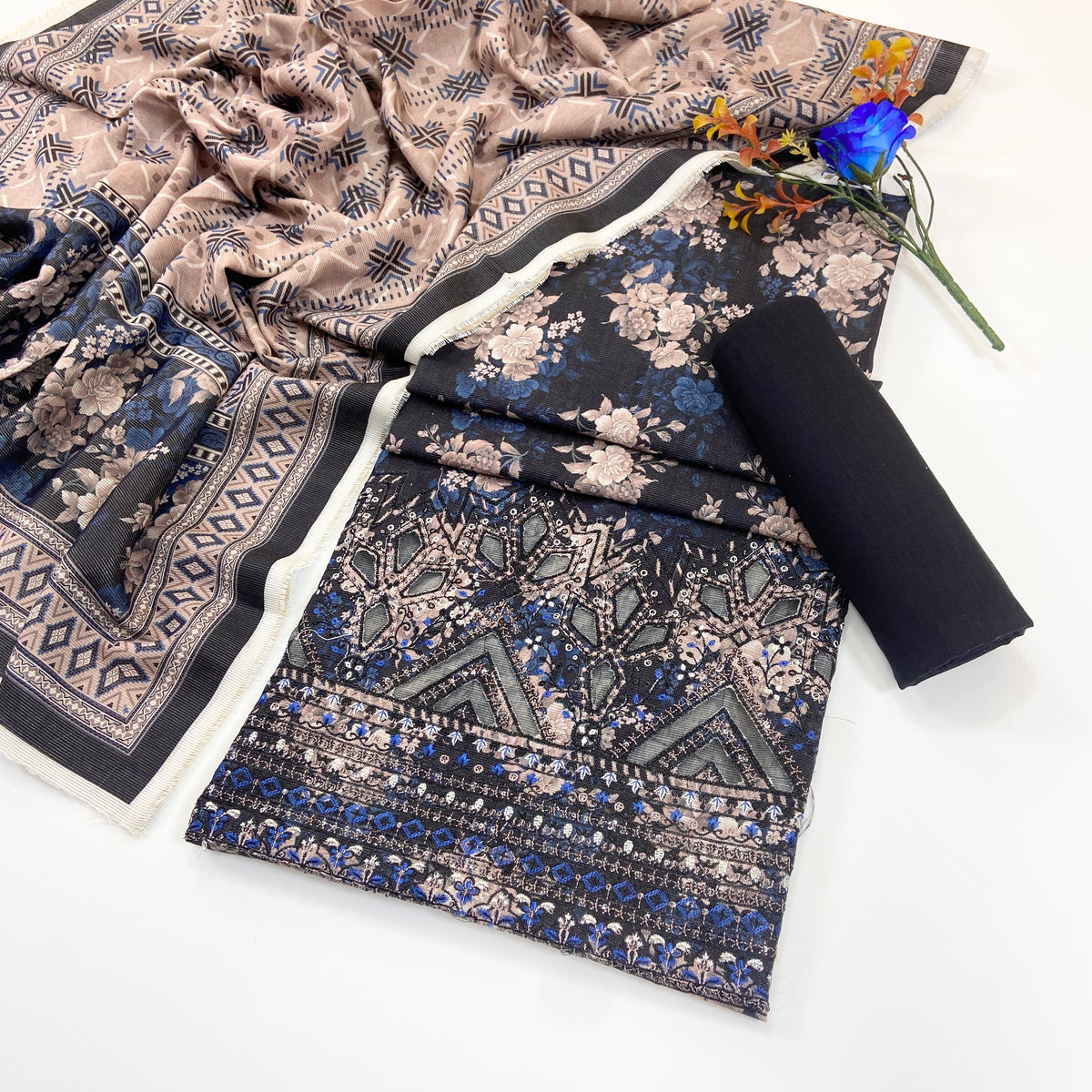 Anaya Noor Printed & Emb Khaddar 3PC