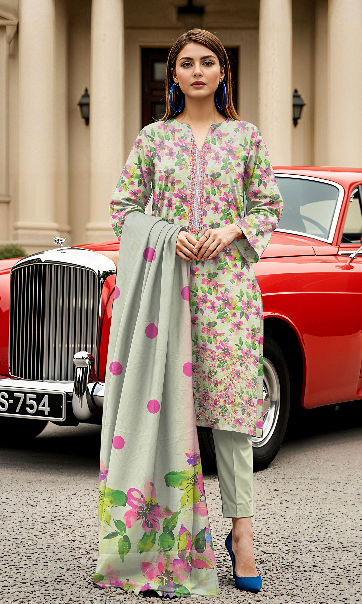 Tawakkal Digital Printed & Emb Lawn 3PC