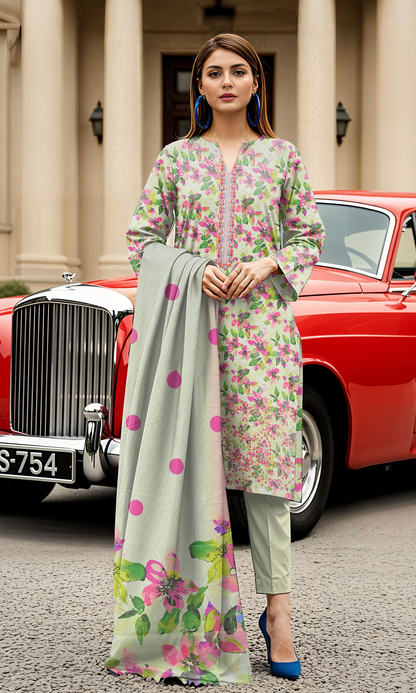Tawakkal Digital Printed & Emb Lawn 3PC