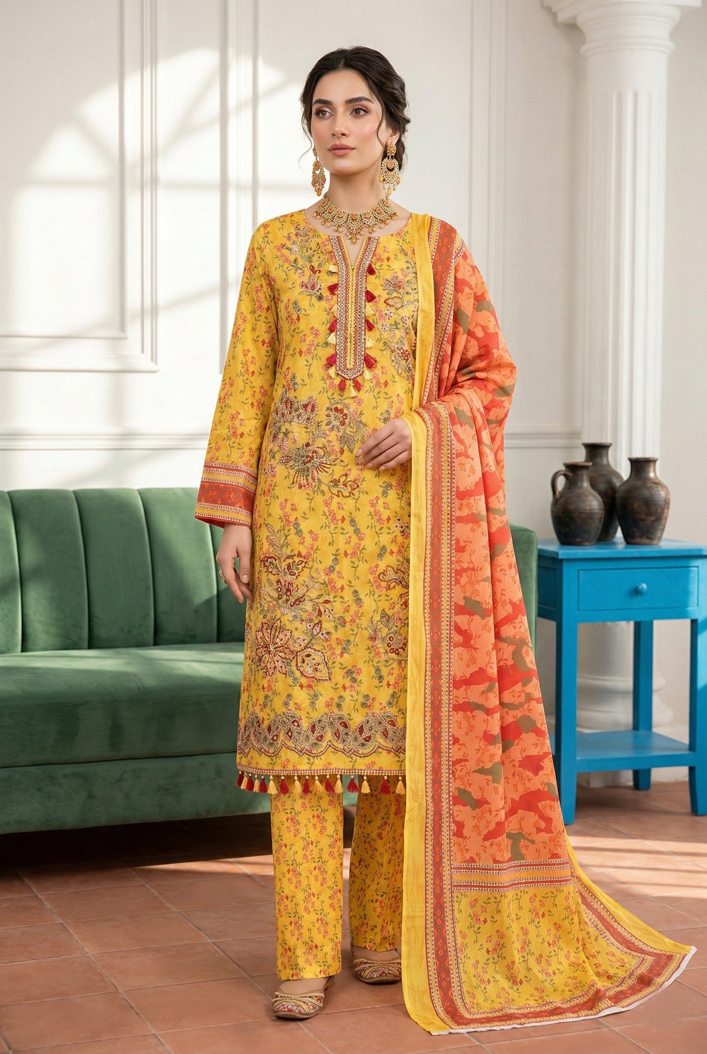 Angan By Anaya Noor Emb & Printed Lawn 3PC