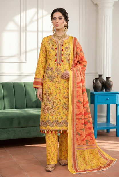 Angan By Anaya Noor Emb & Printed Lawn 3PC