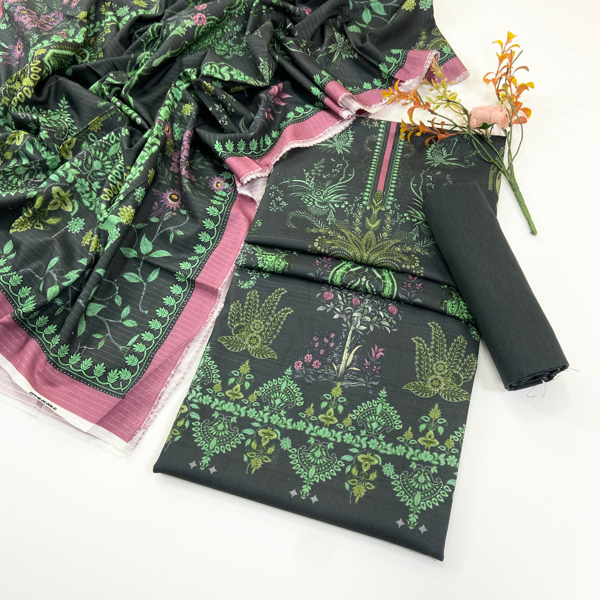 Zesh Printed Velvet Dora Viscose 3PC