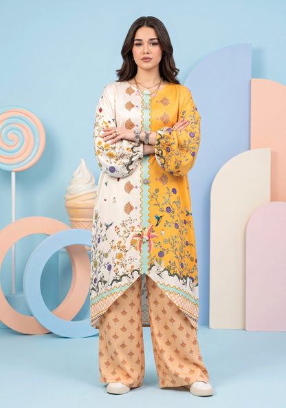Zesh Winter Essential Printed Silk 2PC
