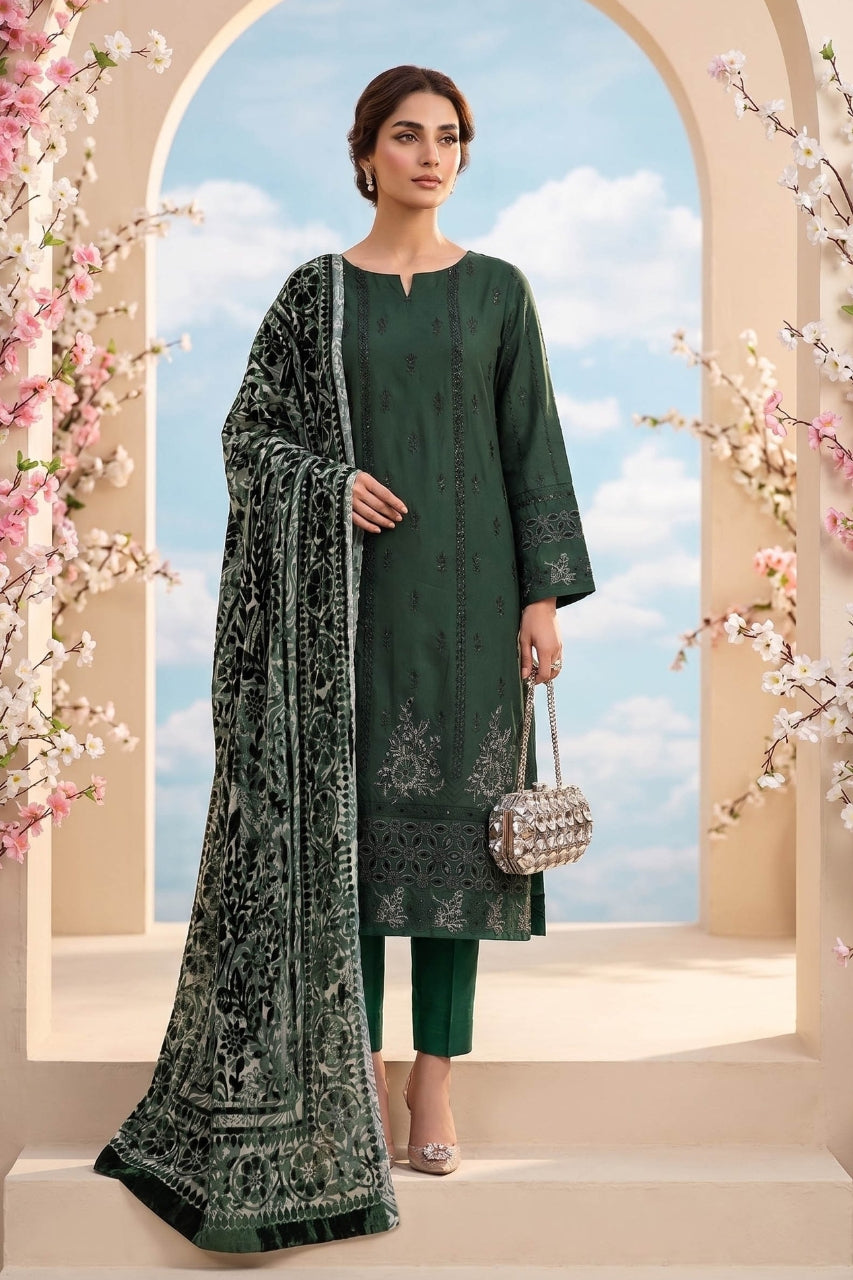 Marino By Anaya Noor Emb Marina With Plachi Dupatta 3PC